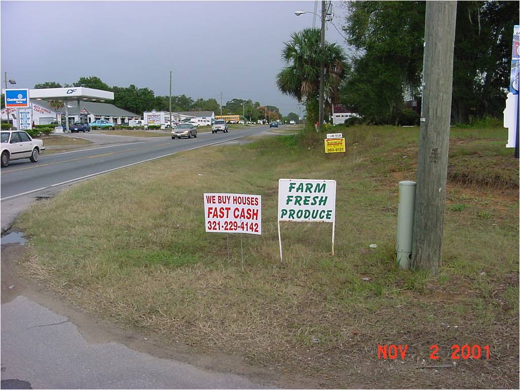 Signs in right of way