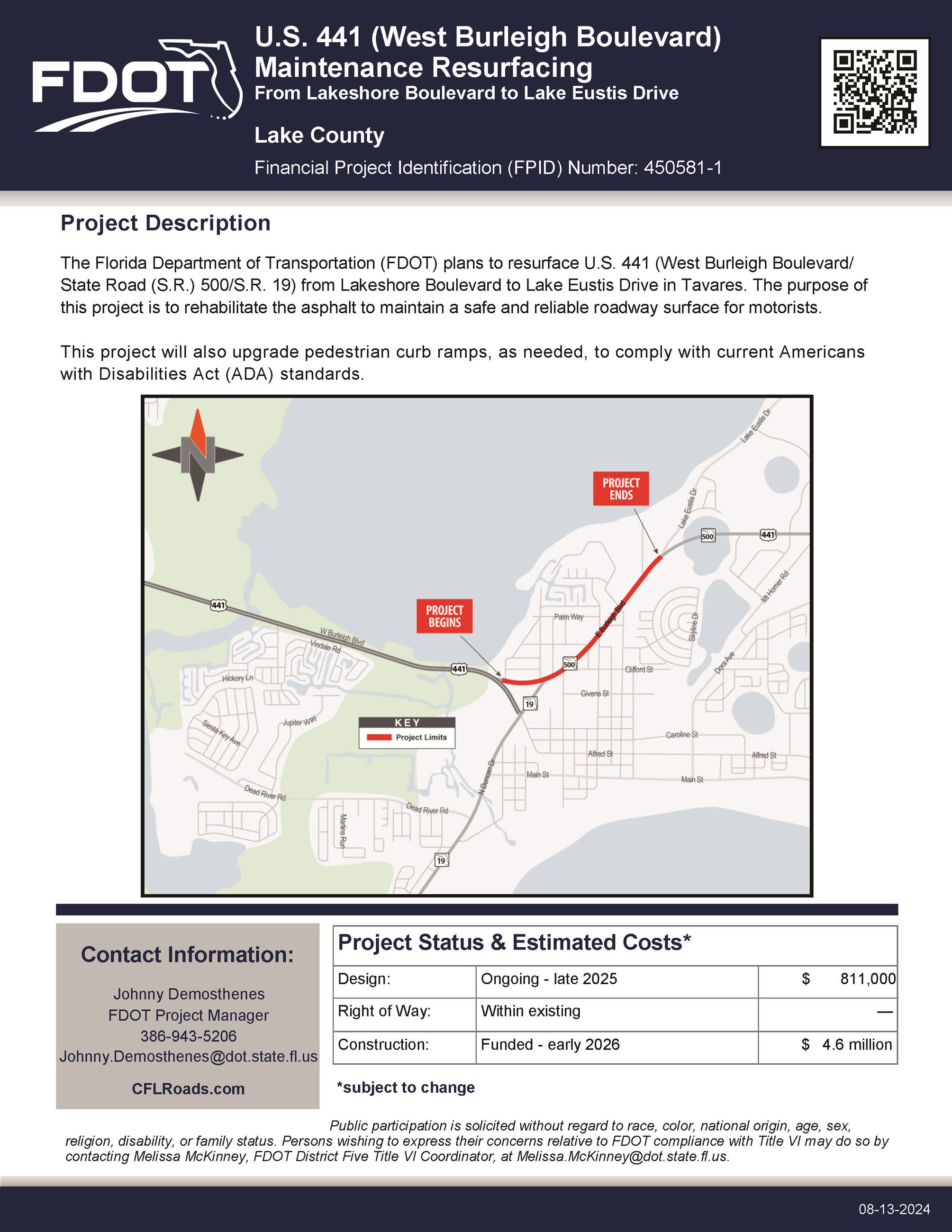 450581-1 U.S. 441 Tavares Project Information Handout REV