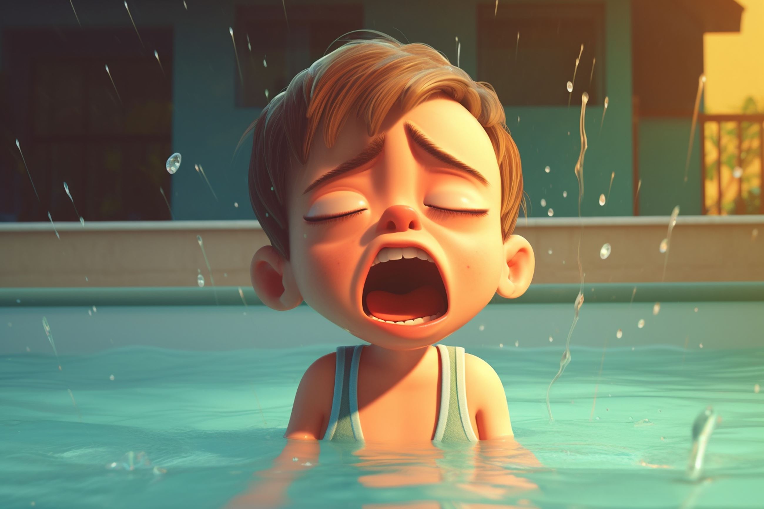 AdobeStock_599426521 crying child Water park splash